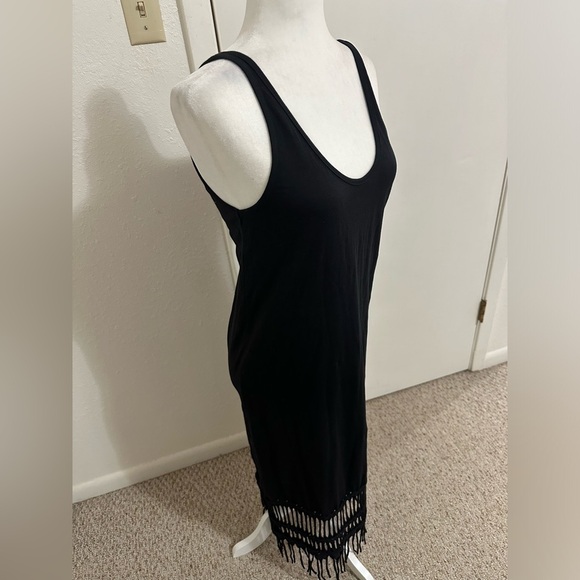 Pepin black fringe boho chic maxi dress sz XS - Picture 3 of 9